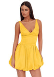 V Neck Satin Homecoming Dresses for Teens 2027 Short Prom Dress A-Line Backless Cocktail Party Gowns with Pockets