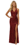 Women's Sequin Halter Prom Dresses with Split Long Mermaid Ruched Formal Evening Gowns 2026