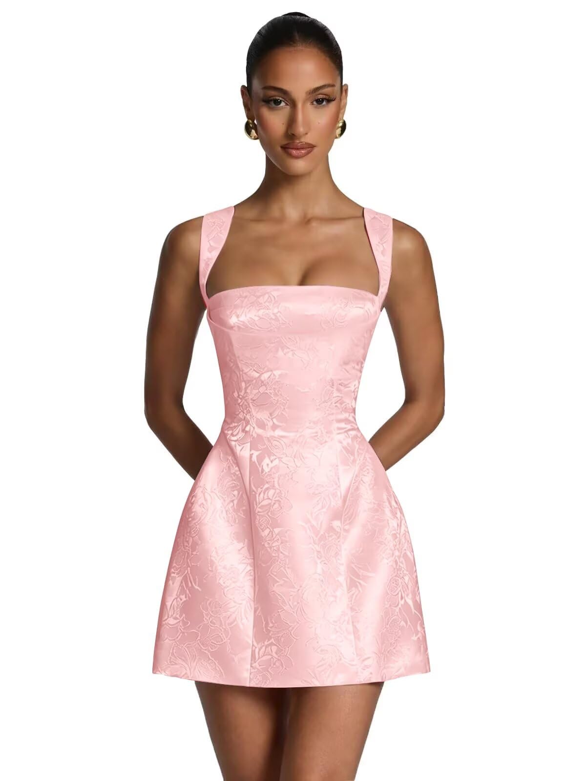 Kingbridal Jacquard Satin Homecoming Dresses for Teens 2026 A-Line Short Prom Cocktail Dress