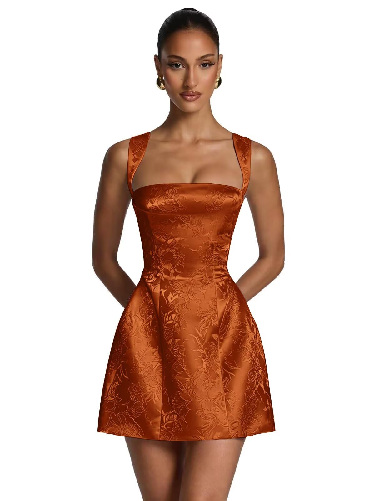 Kingbridal Jacquard Satin Homecoming Dresses for Teens 2026 A-Line Short Prom Cocktail Dress