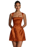 Kingbridal Jacquard Satin Homecoming Dresses for Teens 2026 A-Line Short Prom Cocktail Dress