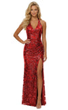 Women's Sequin Halter Prom Dresses with Split Long Mermaid Ruched Formal Evening Gowns 2026