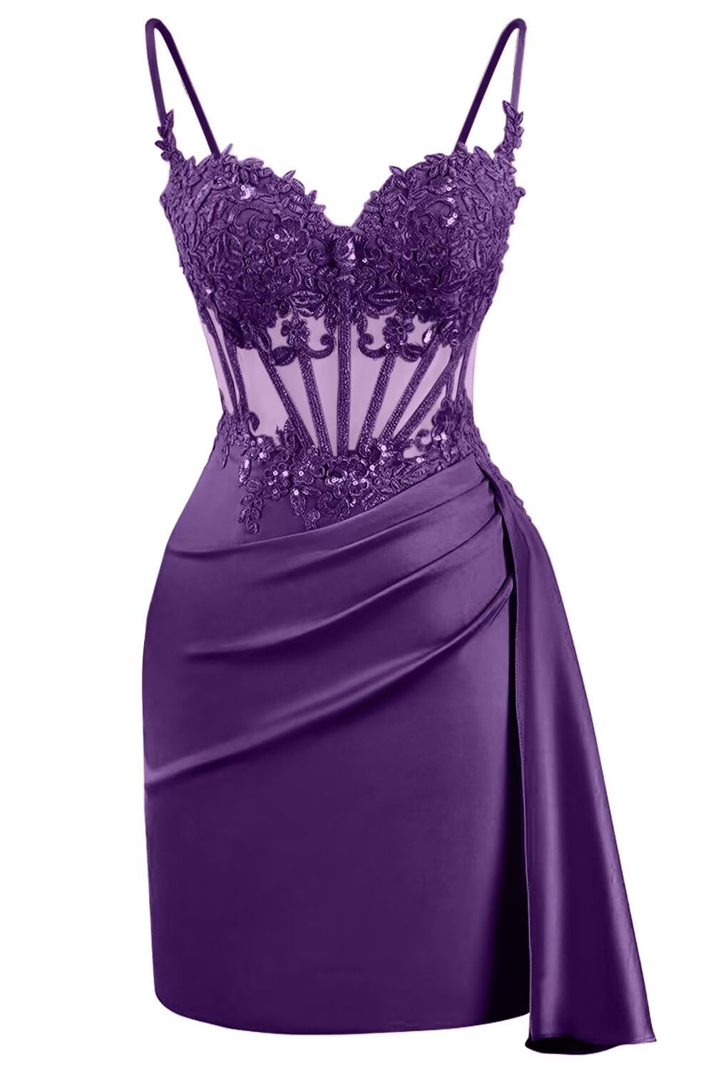 Lace Satin Homecoming Dresses for Teens 2027 Short Prom Dress Spaghetti Straps Corset Cocktail Formal Evening Gowns