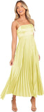Midi Pleated Bridesmaid Dresses for Women Tea Length Formal Wedding Guest Dresses Prom Formal Gowns
