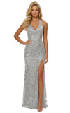 Women's Sequin Halter Prom Dresses with Split Long Mermaid Ruched Formal Evening Gowns 2026