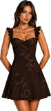 Floral Homecoming Dresses for Teens Short Princess A Line Mini Prom Cocktail Party Gowns