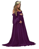 Kingbridal Pearl Tulle Maternity Dress for Photoshoot Long Puffy Sleeve Pregnancy Gown