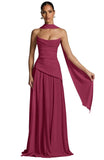 Kingbridal Strapless Bridesmaid Dresses with Scarf 2026 Long A-line Prom Formal Dress