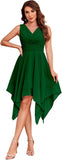 Women's Short Bridesmaid Dresses 2025 V Neck Ruched Chiffon Formal Cocktail Party Dress