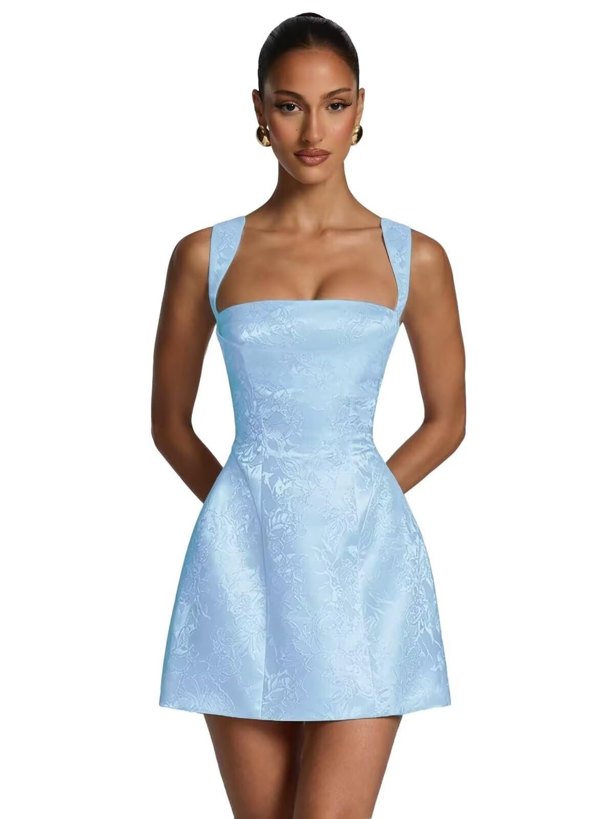Kingbridal Jacquard Satin Homecoming Dresses for Teens 2026 A-Line Short Prom Cocktail Dress