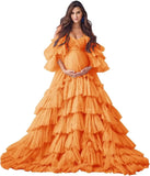 Puffy Tulle Robe Maternity Dress for Photoshoot Off Shoulder Bridal Lingerie Maternity Gowns for BabyShower