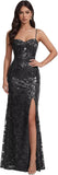 Mermaid Sequin Lace Prom Dresses Long for Women 2026 Spaghetti Straps Corset Formal Evening Party Gown with Slit