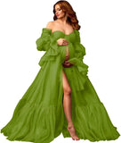 Tulle Maternity Dresses for Photoshoot Long Puffy Bridal Lingeria Robe Pregnancy Gowns Bathgown BabyShower Dress