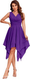 Women's Short Bridesmaid Dresses 2025 V Neck Ruched Chiffon Formal Cocktail Party Dress
