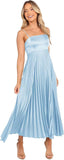 Midi Pleated Bridesmaid Dresses for Women Tea Length Formal Wedding Guest Dresses Prom Formal Gowns