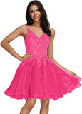 Tulle Homecoming Dresses Teens Lace Beaded Party Dress Juniors Short Prom Dresses
