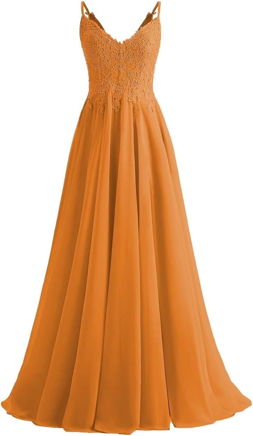 Lace Bridesmaid Dresses for Wedding with Slit Spaghetti Straps Chiffon Aline Formal Evening Party Gowns