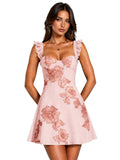 Floral Homecoming Dresses for Teens Short Princess A Line Mini Prom Cocktail Party Gowns