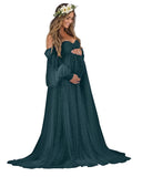 Kingbridal Pearl Tulle Maternity Dress for Photoshoot Long Puffy Sleeve Pregnancy Gown