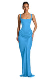 Mermaid Satin Prom Dresses for Women 2026 Spaghetti Strap Formal Dress Ruched Corset Evening Party Gowns