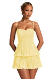 Chiffon Homecoming Dresses for Teens 2026 Spaghetti Straps Short Mini Dress A Line Formal Cocktail Party Prom Dress