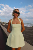 Satin Halter Homecoming Dresses for Teens Short Prom Dress 2027 Mini Formal Evening Cocktail Gowns with Pockets
