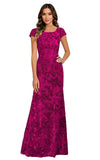Lace Appliques Scoop Neck Sequin Mother of the Bride Dresses Mermaid Short Sleeve Formal Evening Gowns