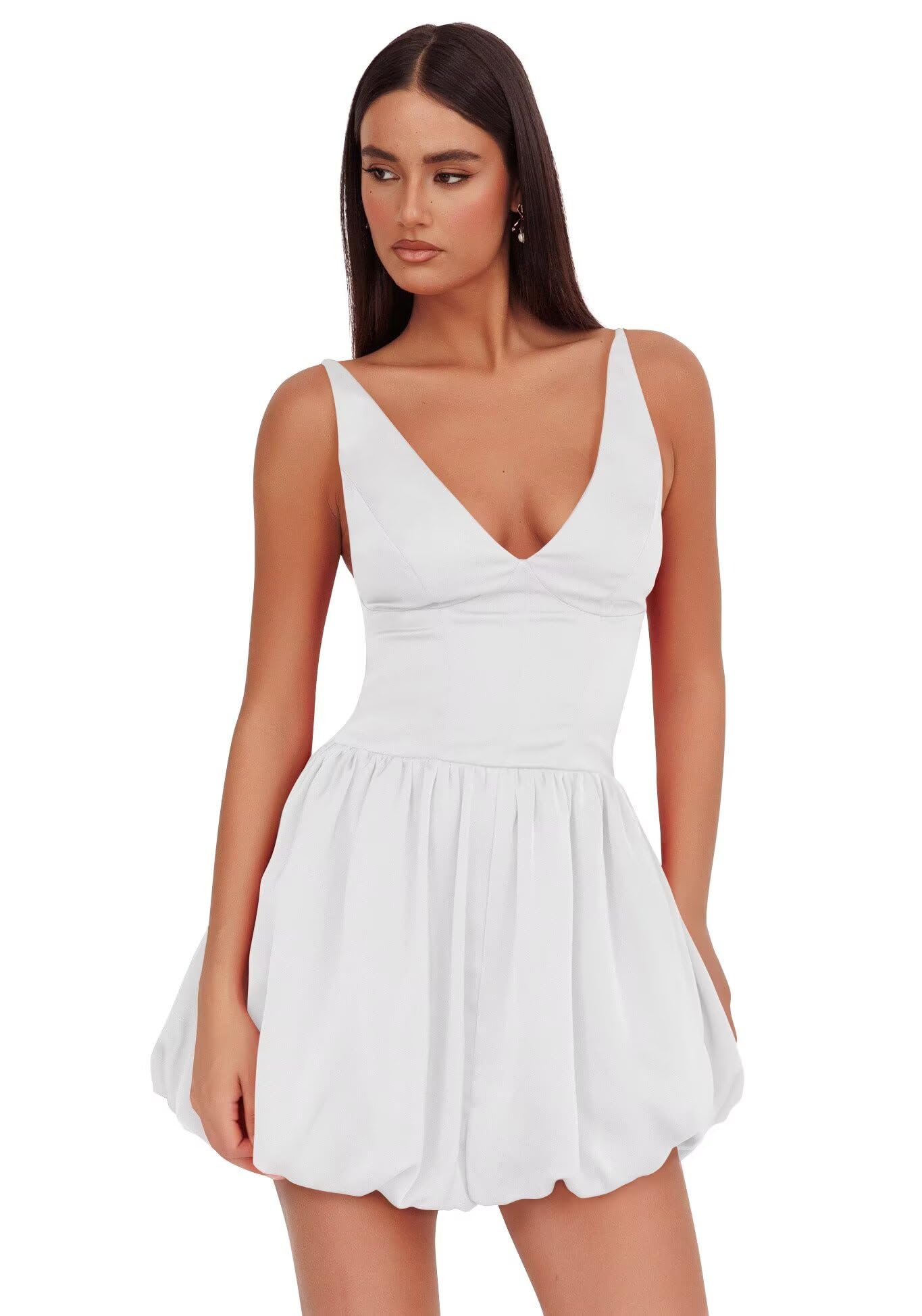 V Neck Satin Homecoming Dresses for Teens 2027 Short Prom Dress A-Line Backless Cocktail Party Gowns with Pockets