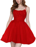 Tulle Homecoming Dresses Short Wedding Dresses 2026 Spaghetti Strap Prom Dress A Line Lace Applique Formal Party Gown