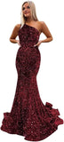 Women's Strapless Sequin Prom Dresses with Train Criss-Cross Mermaid Long Formal Evening Gowns