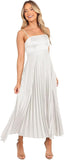 Midi Pleated Bridesmaid Dresses for Women Tea Length Formal Wedding Guest Dresses Prom Formal Gowns