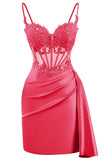 Lace Satin Homecoming Dresses for Teens 2027 Short Prom Dress Spaghetti Straps Corset Cocktail Formal Evening Gowns