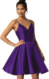 Women's Short Homecoming Dresses for Teens 2025 V Neck Satin Prom Cocktail Gowns