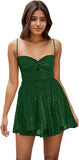 Spaghetti Straps Sequin Homecoming Dresses for Teens 2027 Short Sequin Dresses Mini Formal Cocktail Gown