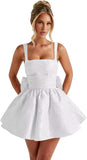 Jacquard Satin Homecoming Dresses for Teens Spaghetti Straps Short Prom Dress A-line Cocktail Party Gowns with Bow