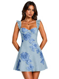 Floral Homecoming Dresses for Teens Short Princess A Line Mini Prom Cocktail Party Gowns