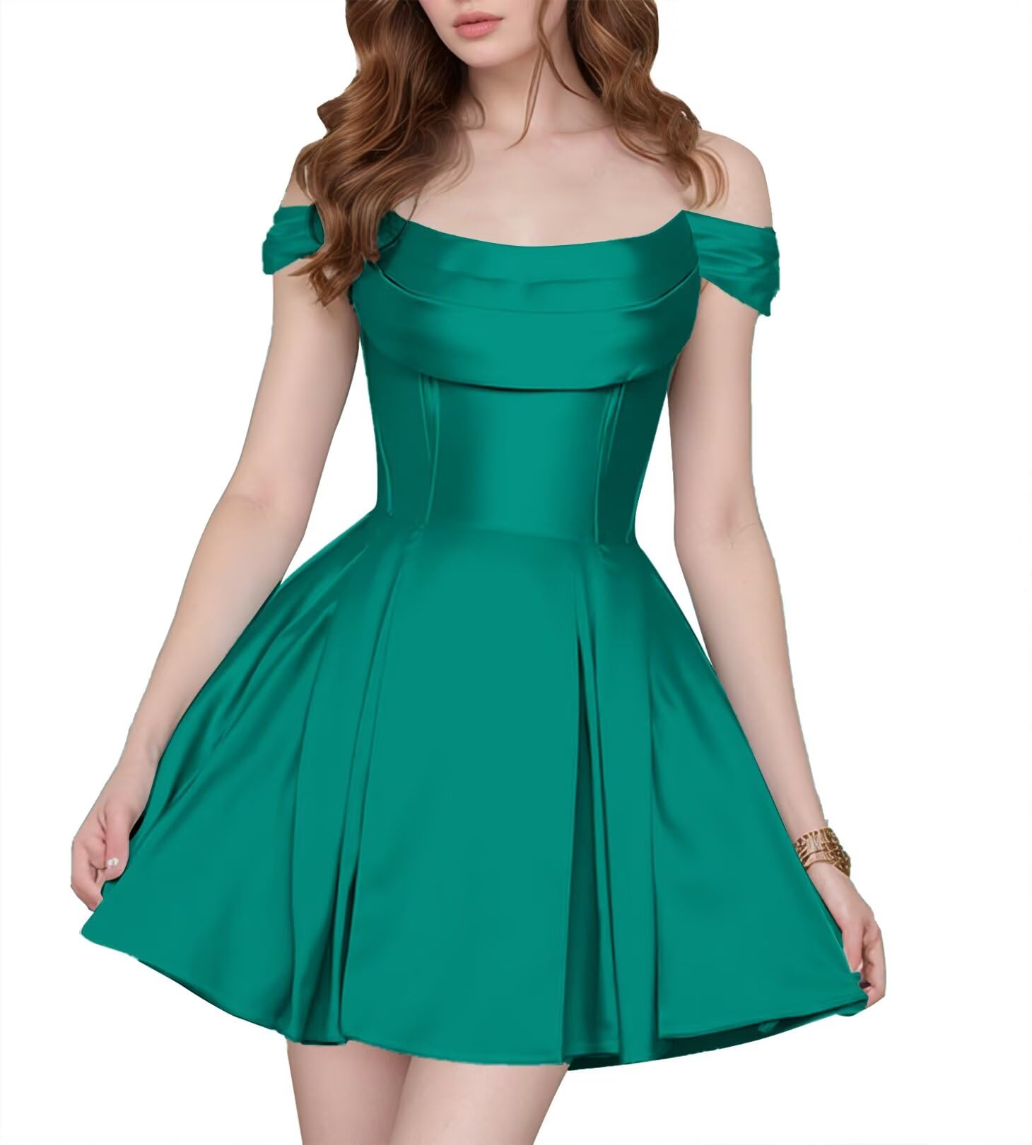 Satin Homecoming Dresses Short Wedding Dresses 2026 Off Shoulder Prom Dress with Pockets A Line Formal Party Gown