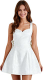 Jacquard Satin Homecoming Dress with Bow Elegant Embroidery A Line Graduation Mini Dress Short Prom Dresses
