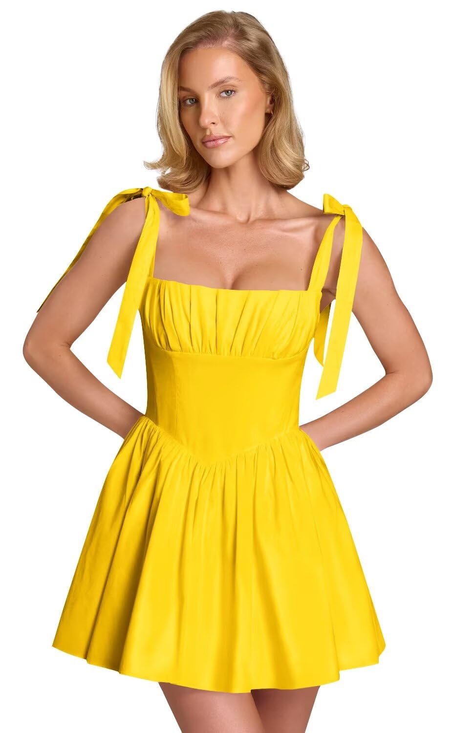 Spaghetti Straps Homecoming Dresses for Teens Satin A-line Short Prom Dress Pleated Cocktail Gowns with Pockets