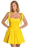 Spaghetti Straps Homecoming Dresses for Teens Satin A-line Short Prom Dress Pleated Cocktail Gowns with Pockets