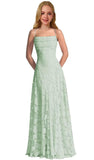 Lace Floral Junior Bridesmaid Dresses Long Spaghetti Strap Prom Dress for Teens Formal Gown Flower Girls Dress