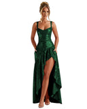 Sequin Prom Dresses with Slit 2026 Spaghetti Straps V Neck Corset A Line Formal Dress
