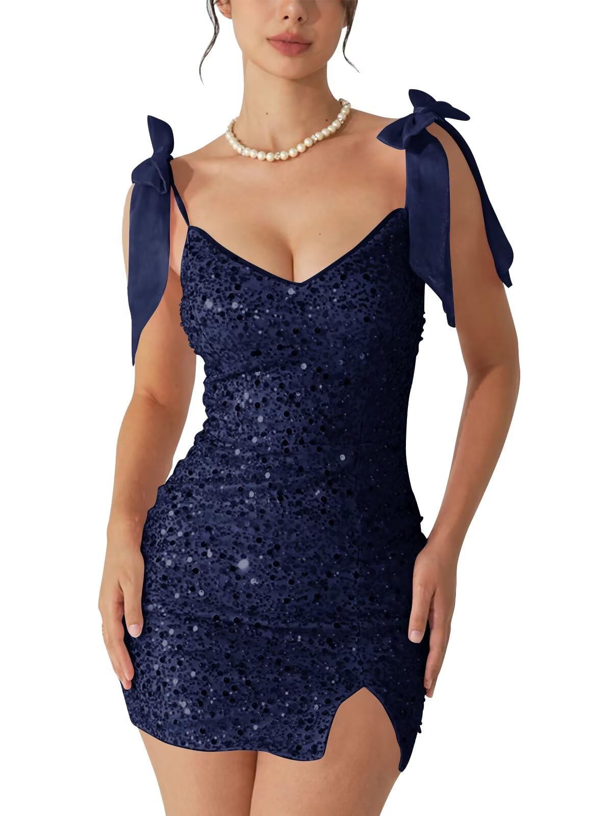 Sequin Mini Homecoming Dresses for Teens 2027 Short Bodycon Cocktail Dress Party Gowns with Bow Straps