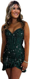 Sequin Homecoming Dresses 2027 Strapless Corset Ruffle Mermaid Short Prom Cocktail Dress