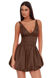 V Neck Satin Homecoming Dresses for Teens 2027 Short Prom Dress A-Line Backless Cocktail Party Gowns with Pockets