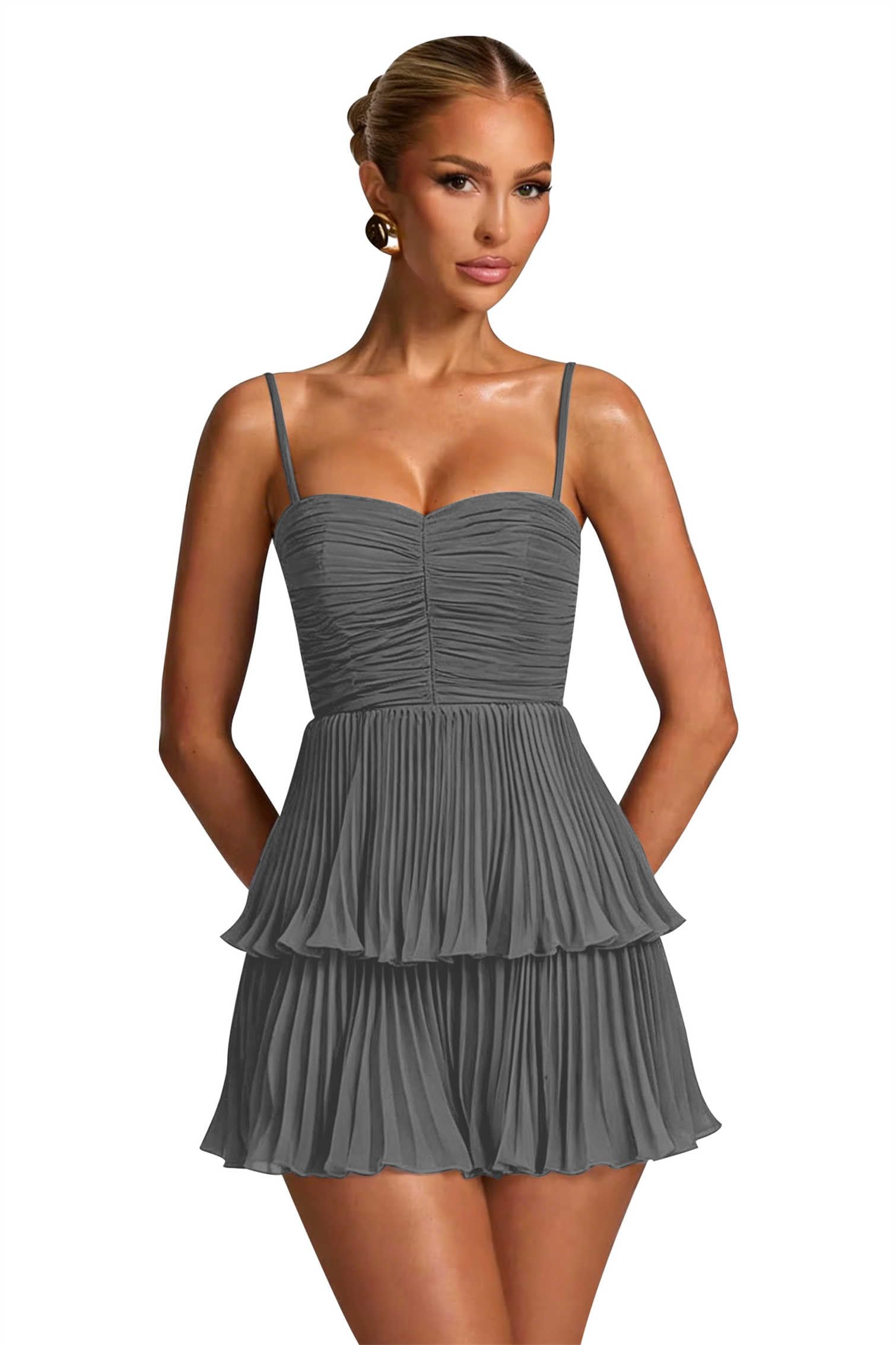 Chiffon Homecoming Dresses for Teens 2026 Spaghetti Straps Short Mini Dress A Line Formal Cocktail Party Prom Dress