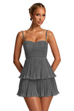 Chiffon Homecoming Dresses for Teens 2026 Spaghetti Straps Short Mini Dress A Line Formal Cocktail Party Prom Dress