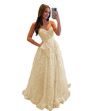 Lace Tulle Prom Dresses with Bow Appliques Corset A Line Long Formal Dress
