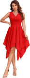 Women's Short Bridesmaid Dresses 2025 V Neck Ruched Chiffon Formal Cocktail Party Dress