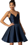 Women's Short Homecoming Dresses for Teens 2025 V Neck Satin Prom Cocktail Gowns
